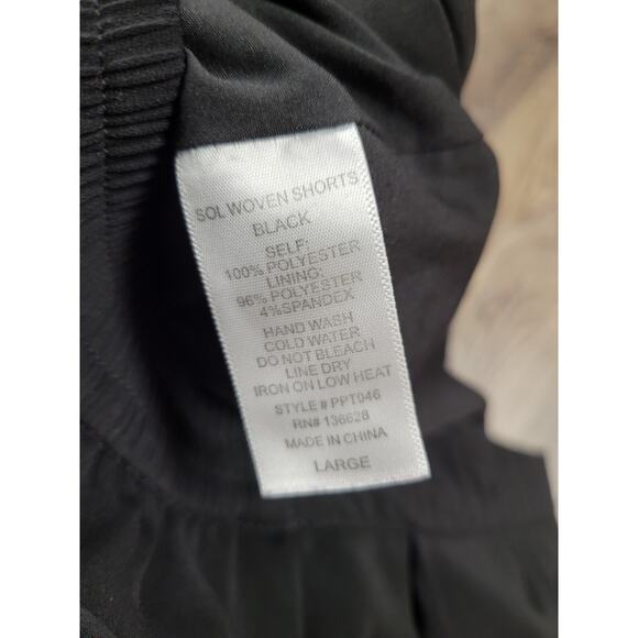 PPLA Tulip Hem Dress Shorts Solid Black Women's Large - Picture 3 of 5